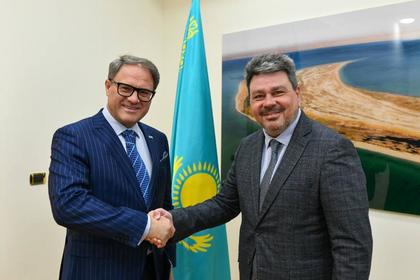 A working meeting was held between the Ambassador Extraordinary and Plenipotentiary of the Republic of Bulgaria to Kazakhstan, Mr. Boyan Hadjiev, and the Deputy Minister of Foreign Affairs of the Republic of Kazakhstan, Mr. Roman Vasilenko