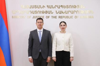 A meeting was held between Nikola Nikolov, Ambassador Extraordinary and Plenipotentiary of the Republic of Bulgaria to the Republic of Armenia and Srbuhi Galyan, Minister of Justice of the Republic of Armenia