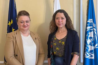 Посланик Гергана Караджова проведе среща с Постоянния наблюдател на Международния комитет на Червения кръст г-жа Елис Москуини. 
