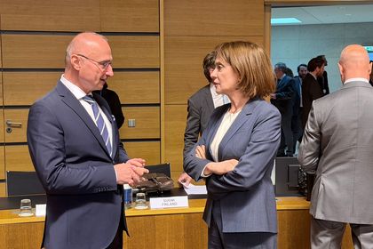 Minister Neynski Meets Croatian Foreign Minister Gordan Grlic Radman at the EU Foreign Affairs Council in Luxembourg 